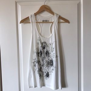 Allsaints Flowering Cow Skull Tank